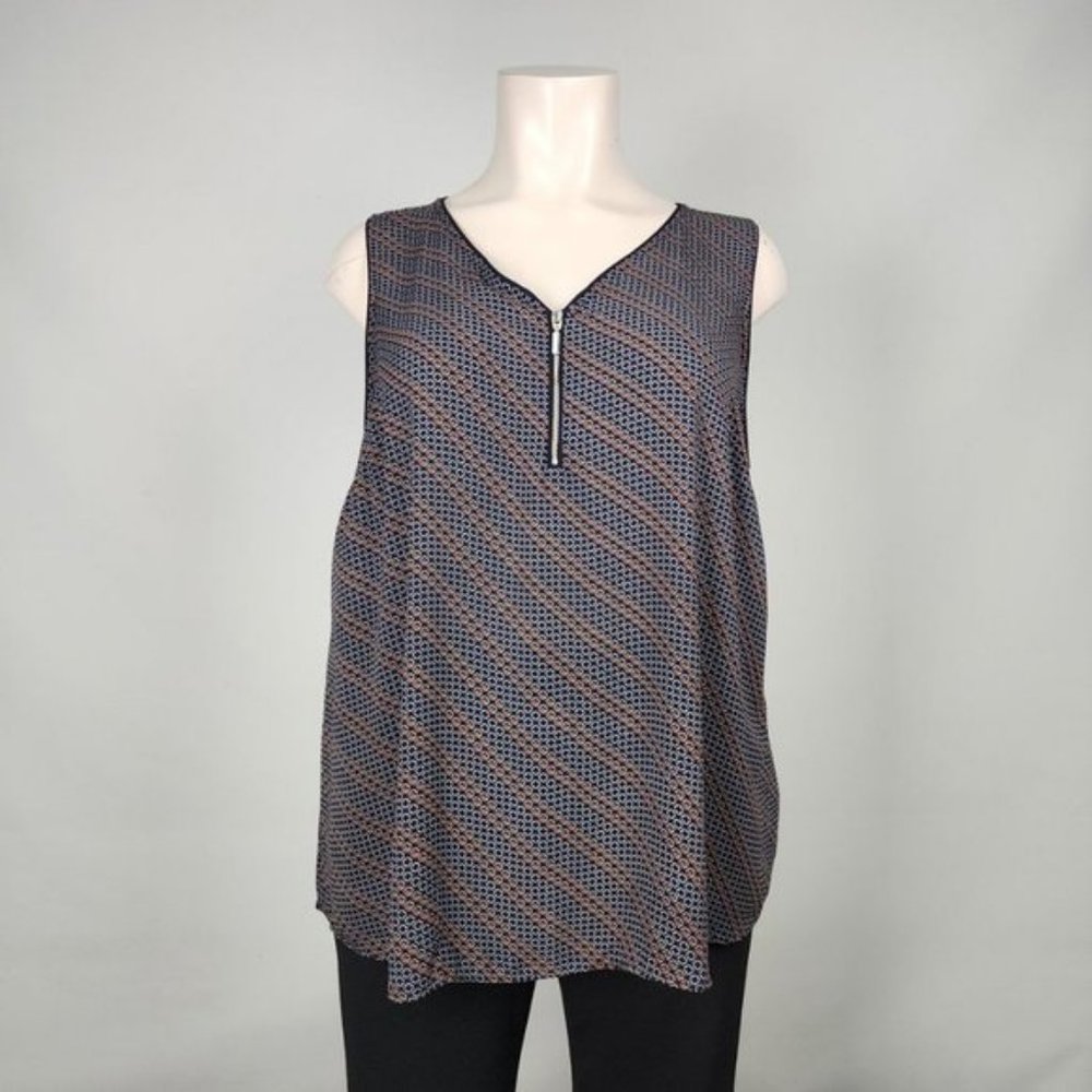 IN Every Story Navy & Brown Top Size 3X